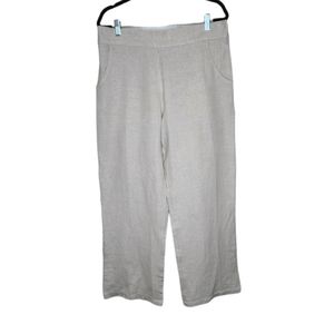 NEW Crown Linen Designs Linen Blend Wide Leg Palazzo Pants Subtle Metall…